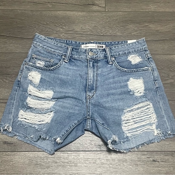 Lovers + Friends Cut Off Denim Distressed Shorts 5" inseam Cotton Sz 29 - Picture 1 of 8
